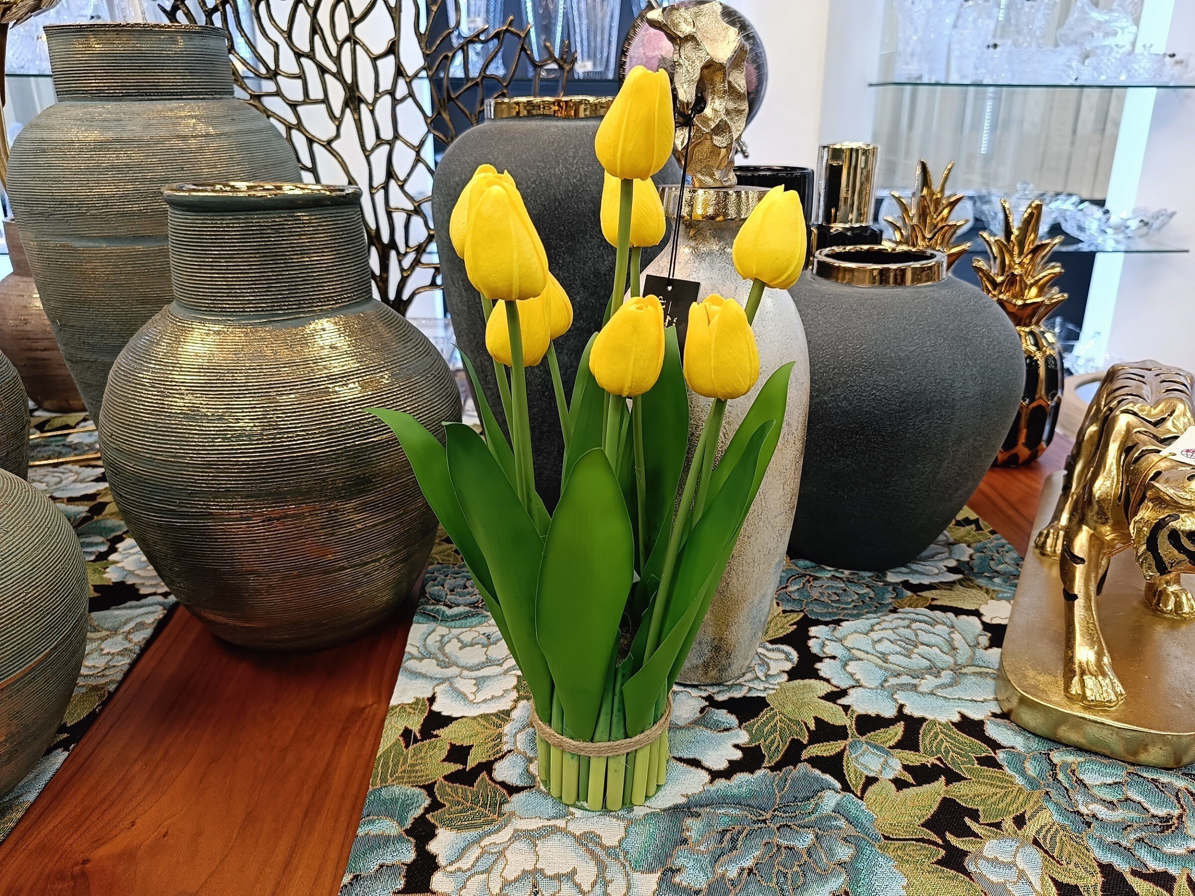 Artpol Bukiet 8 sztucznych tulipanów 38 cm żółte