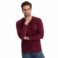 Koszulki męskie - Longsleeve męski o strukturze wafla bordowy Ombre V6 OM-LSCL-0109 roz. XXL - miniaturka - grafika 1