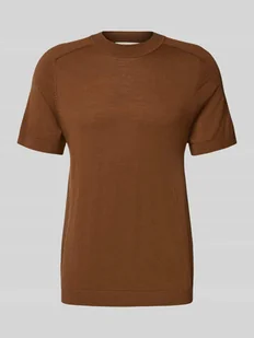 T-shirt o kroju regular fit z czystej wełny - Koszulki męskie - miniaturka - grafika 1