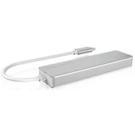 Huby USB - Icy Box 60369 USB-C Hub z 3X USB 3.0 i czytnikiem kart srebrny/biały 60369 - miniaturka - grafika 1