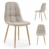 Krzesła - Nowoczesne Krzesło Tapicerowane do Salonu Pikowane Beżowe Dąb Miodowy K316 - miniaturka - grafika 1