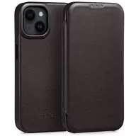 Etui i futerały do telefonów - moVear flipSide 4S - Skórzane etui do Apple iPhone 14 (6,1") | Pokrowiec slim case, Skóra naturalna gładka (Czarny) - miniaturka - grafika 1