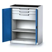 Pozostałe wyposażenie warsztatu - Alfa 3 Szafa warsztatowa MECHANIC, 1170 x 920 x 500 mm, 2 półki, 2 szuflady, niebieskie drzwi 1262693 - miniaturka - grafika 1