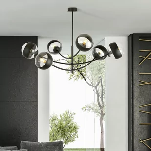 Emibig Hunter lampa sufitowa 6-punktowa czarna/transparentna 1101/6 - Lampy sufitowe - miniaturka - grafika 2