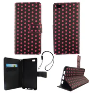 Etui i futerały do telefonów - Etui na telefon komórkowy Huawei P8 Lite Polka Dot Black Pink - miniaturka - grafika 1