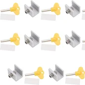 Zawiasy, okucia i inne akcesoria - Regulowana blokada do okien przesuwnych wykonana z wytrzymałego i bezpiecznego stopu aluminium, odpowiednia do domów z jednym otworem - 8 sztuk - sre - miniaturka - grafika 1