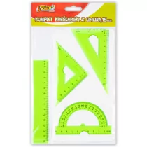 Komplet kreślarski z linijką 15cm zielony PENMATE - Przybory szkolne - miniaturka - grafika 1