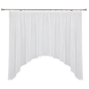 Firana z taśmą/pompony MILO 290 x 160 cm biała - Firany - miniaturka - grafika 1