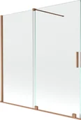Parawany nawannowe - Mexen Velar parawan nawannowy 2-skrzydłowy przesuwny 160 x 150 cm, transparent, miedź szczotkowana - 896-160-000-01-65 - miniaturka - grafika 1