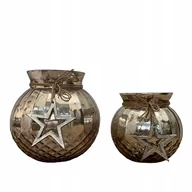 Ozdoby bożonarodzeniowe - OSŁONKA SZKLANA RÓŻOWA LAMPION ŚWIĄTECZNY - miniaturka - grafika 1