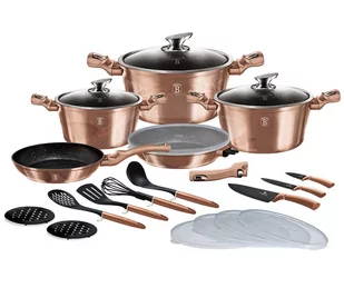 Berlinger Haus Zestaw 22 elementów garnki patelnie akcesoria kuchenne noże Rose Gold BH-7182 BH-7182 - Zestawy garnków i patelni - miniaturka - grafika 2