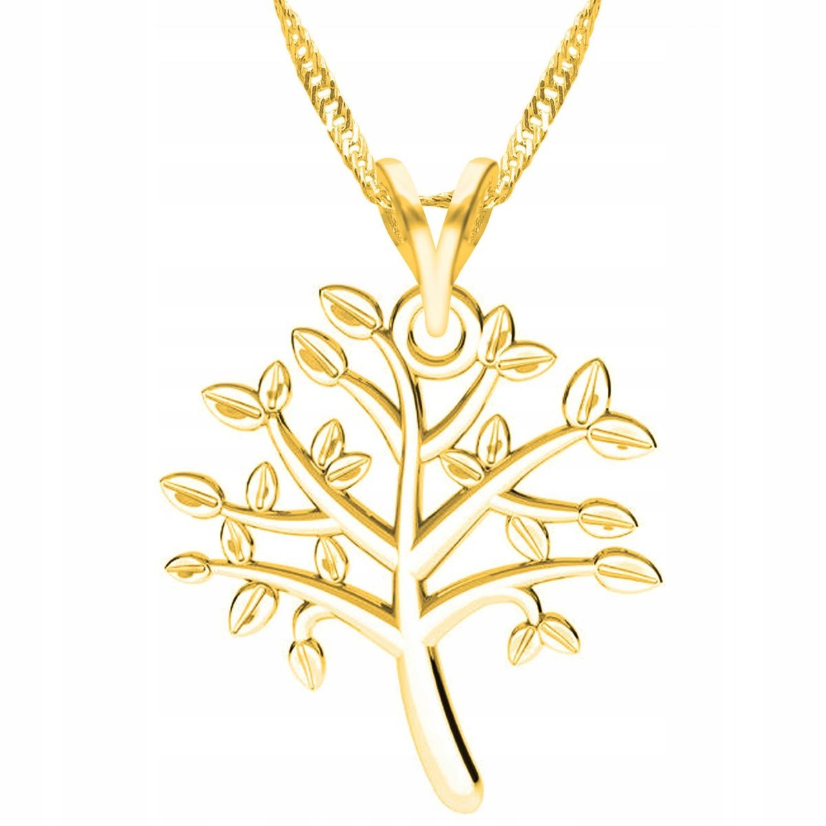 Złoty Naszyjnik z Drzewem Życia Tree Drzewo Tree Drzewko Życia SREBRO 925
