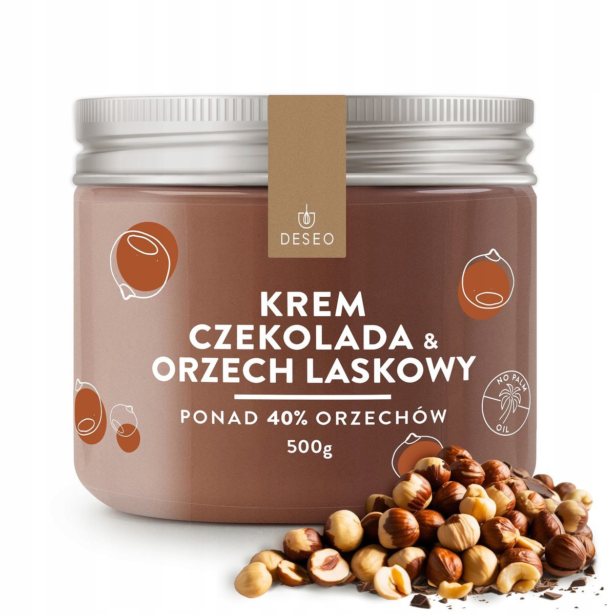 Krem Czekoladowo Orzechowy DESE0 500g Krem z Orzechów Laskowych i Kakao