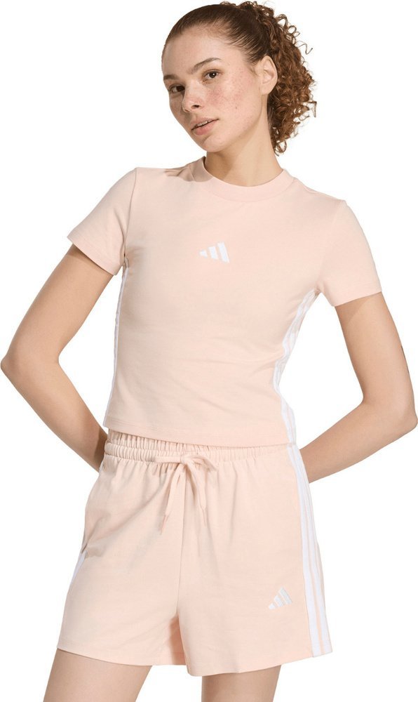 Adidas Koszulka damska adidas Essentials 3-Stripes Slim Baby pastelowy róż KD2343 M