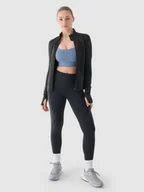 Spodnie sportowe damskie - Damskie legginsy treningowe 4F 4FWAW24TFTIF269 - szare - miniaturka - grafika 1
