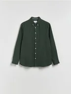 Koszule męskie - Reserved - Bawełniana koszula slim fit - ciemnozielony - miniaturka - grafika 1