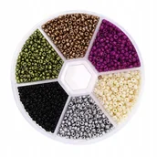 Dekoratorstwo - Koraliki szklane 3600 szt w pudełku mix kolorowy - miniaturka - grafika 1