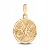 Wisiorki - ZŁOTA WYJĄTKOWA ZAWIESZKA MEDALIK LITERKA M 585 - miniaturka - grafika 1