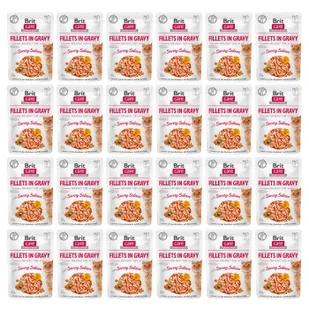 Brit Care Cat Pouches Fillets in Gravy with Savory Salmon 24 x 85 g - Mokra karma dla kotów - miniaturka - grafika 1