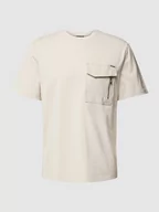 Koszulki męskie - T-shirt z kieszenią na piersi i detalem z logo - miniaturka - grafika 1
