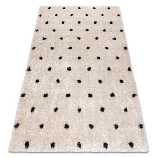 Dywan FLUFFY 2370 shaggy kropki - krem / antracyt beżowy 120x170 cm - Dywany - miniaturka - grafika 1