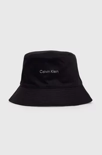 Calvin Klein kapelusz dwustronny bawełniany kolor czarny bawełniany - Czapki damskie - miniaturka - grafika 1
