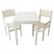 Zestawy mebli dla dzieci - STOLIK 75/50 + 2 KRZESEŁKA PEŁNE Z PODŁOKIETNIKIEM DLA JUNIORA + GRAWER - miniaturka - grafika 1