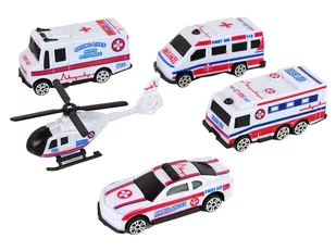 Zestaw Autek Resoraki Pojazdy Straż Pożarna Ambulans - Samochody i pojazdy dla dzieci - miniaturka - grafika 3