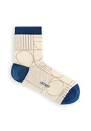 Skarpetki męskie - Kremowe skarpety damskie w graficzny wzór A-MIKI - miniaturka - grafika 1