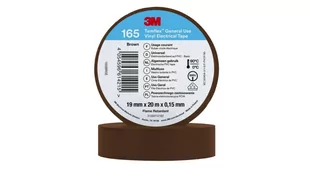 Taśma izolacyjna 19mm x 20m PVC Temflex 165 brązowa 7100184802 - Taśmy izolacyjne i naprawcze - miniaturka - grafika 1