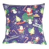 Pozostałe akcesoria świąteczne - Bellatex Poszewka na poduszkę Świąteczny motyw niebieski, 45 x 45 cm - miniaturka - grafika 1