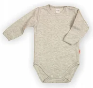 Body dla niemowląt - Body długi rękaw Popiel MELANŻ r 80 KLEKLE - miniaturka - grafika 1