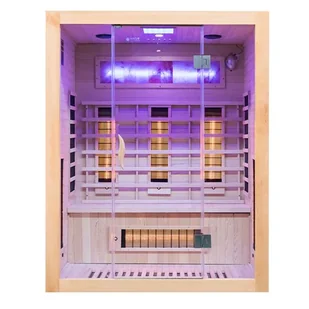 Sauna na podczerwień trzyosobowa panele sól himalajska 150X120X190CM MO-EA3R Infrared Mazur - Sauny - miniaturka - grafika 1