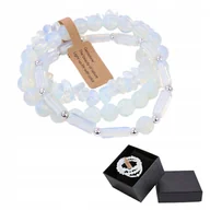 Bransolety męskie - Zestaw 3 x Bransoletka Męska 5-8 mm Kamień Naturalny Opalit Opalite - miniaturka - grafika 1