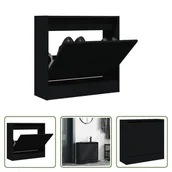 Szafki na buty - The Living Store Szafka na buty czarna 60x21x57 cm Materiał drewnopochodny - miniaturka - grafika 1