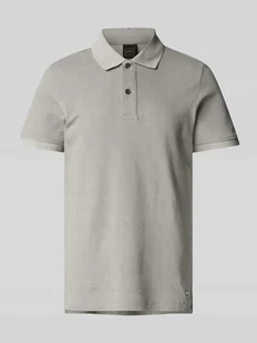 Koszulka polo o kroju slim fit z fakturowanym wzorem - Koszulki męskie - miniaturka - grafika 1