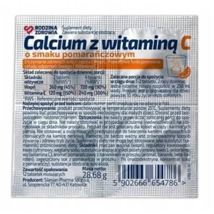 Rodzina Zdrowia Calcium z witaminą C, 12 tabletek musujących - Witaminy i minerały - miniaturka - grafika 1