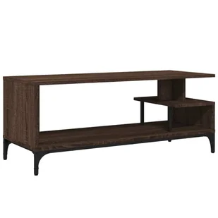 vidaXL Szafka pod TV brązowa dąb 102x40x41 cm materiał drewnopochodny stal - Szafki RTV vidaXL Szafka pod TV brązowa dąb 102x40x41 cm materiał drewnopochodny stal - Szafki RTV - miniaturka - grafika 1