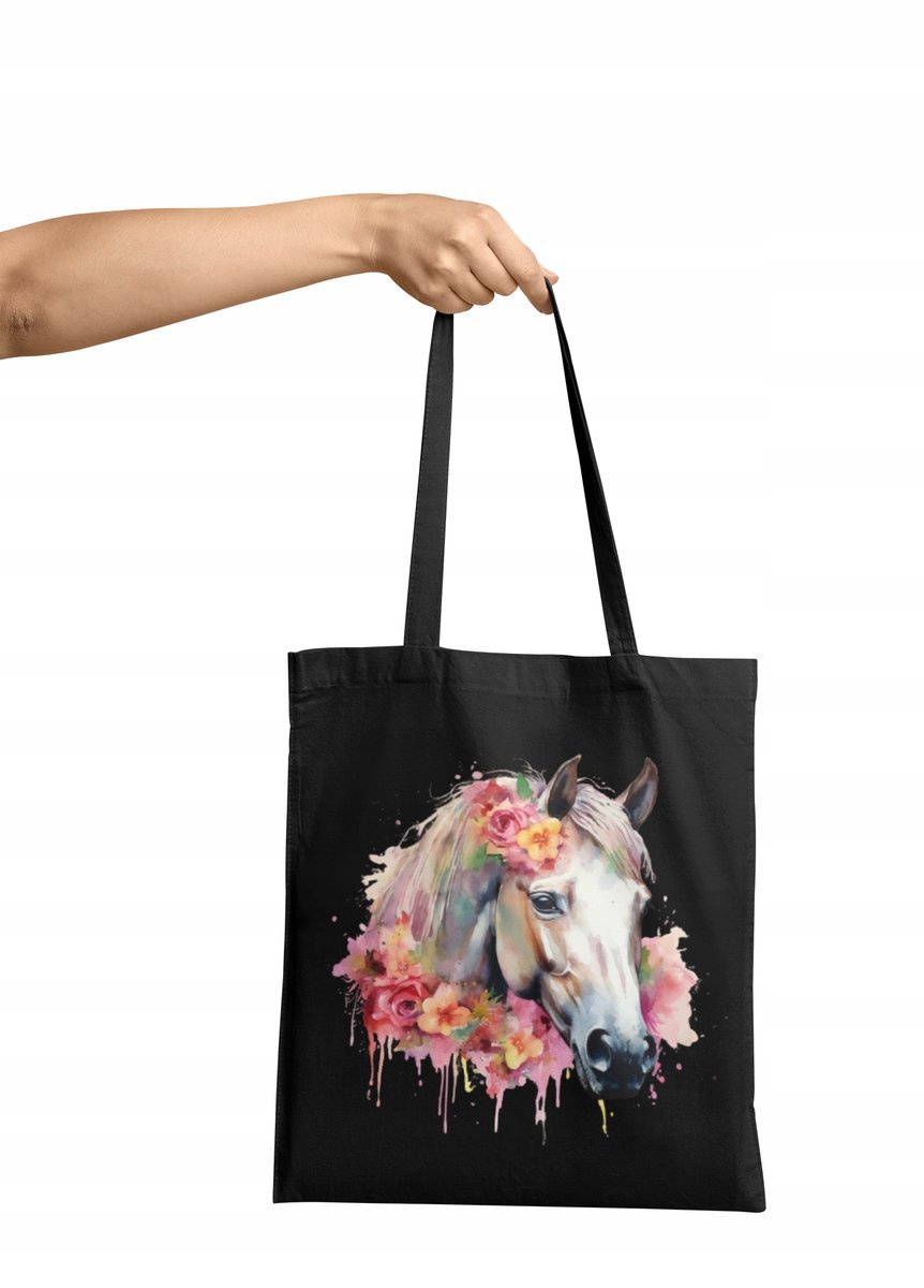 Torba Shopper Materiałowa Na Ramię Prezent Dla Fanki Koni Koń Horse Hobby