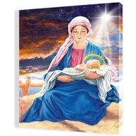 Ikony i obrazy sakralne - Obraz religijny na płótnie Matka Boża i Dzieciątko Jezus, Gwiazda betlejemska, Boże Narodzenie - miniaturka - grafika 1