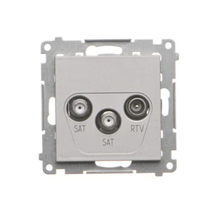 Gniazdo antenowe SAT-SAT-RTV Kontakt-Simon 55 TASK2.01/143 satelitarne podwójne moduł. 2x Wejście: 5 MHz÷2,4 GHz aluminium mat - Gniazdka elektryczne - miniaturka - grafika 1