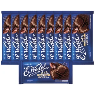 10 x Czekolada Klasyczna Gorzka 64% 90 g E.Wedel - Czekolada - miniaturka - grafika 1