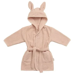 Szlafroczek Kąpielowy Rabbit Z Kapturem 85 X 75 Cm Jollein Frotte Pale Pink - Okrycia kąpielowe dla dzieci - miniaturka - grafika 1