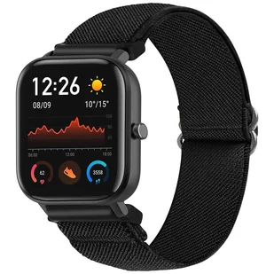 Pasek elastyczny Uniwersalny nylonowy Alogy Nylon opaska do zegarka Smartwatcha 20mm czarny - Akcesoria do smartwatchy - miniaturka - grafika 11