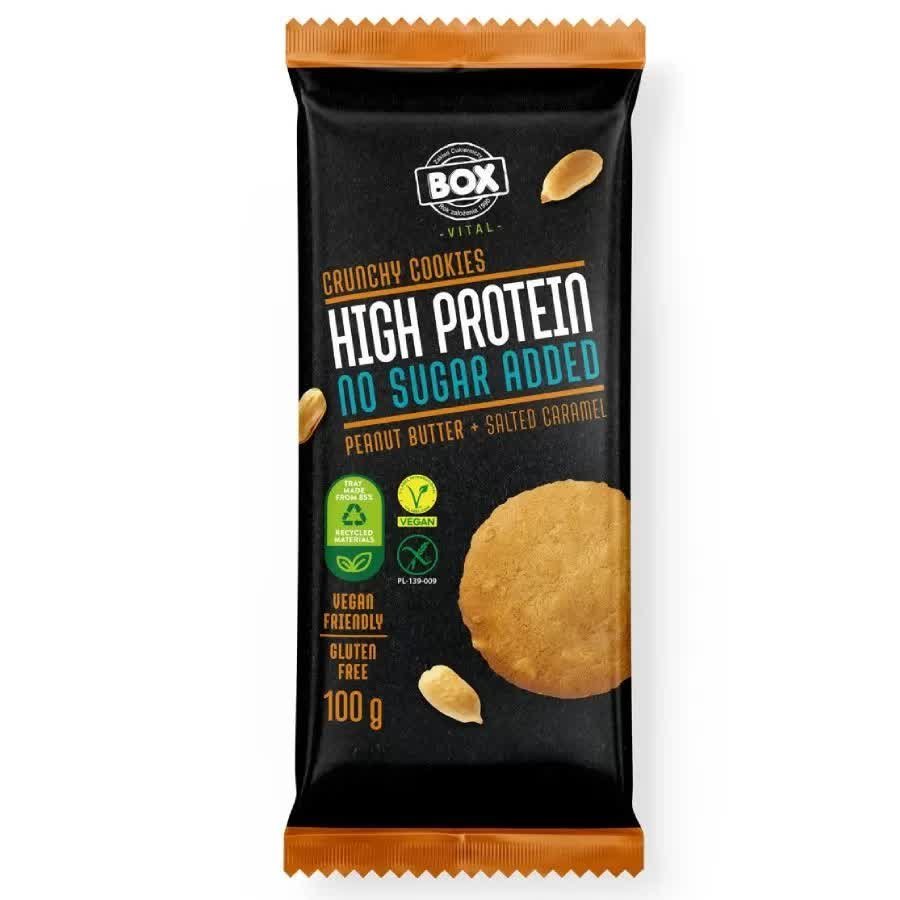 Zpc Box Ciastka bezglutenowe high protein peanut butter + salted caramel 100 g - słodycze lub przekąska
