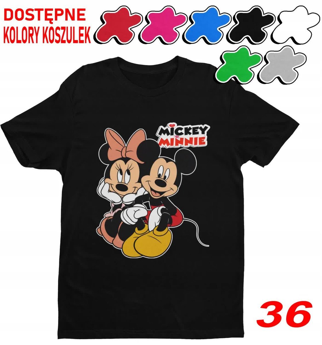 Dziecięca Koszulka Z Nadruki.Duży Wybór Myszka Miki Minnie Daisy- L 146-152