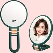 Lusterka do makijażu - TEMU 1x40x Podwójna strona lusterka powiększającego z regulowanym stojakiem - Idealne do podróży, toaletki i użycia w łazience, niezbędne do - miniaturka - grafika 1