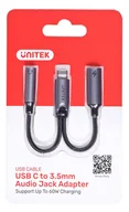 Kable komputerowe i do monitorów - Unitek M205A USB-C-minijack 3,5mm i USB-C 60W - miniaturka - grafika 1