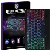 Klawiatury - Klawiatura Bezprzewodowa Bluetooth Samsung Apple Lenovo Kolorowe Podświetlenie - miniaturka - grafika 1