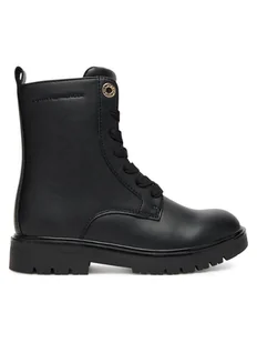 Tommy Hilfiger Trapery Lace-Up Bootie T3A5-34012-1355 S Czarny - Buty dla dziewczynek - miniaturka - grafika 1